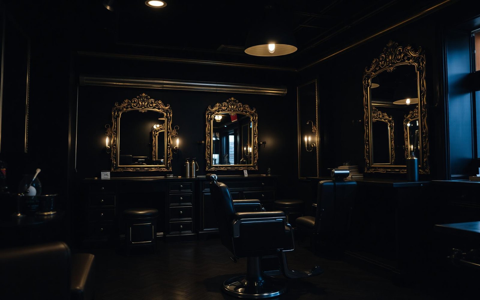 Luxury men's salon interior